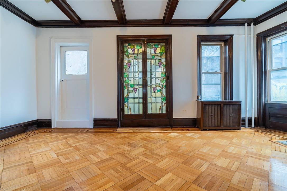 2744 Kingsbridge Terrace Bronx, NY 10463 - Photo 18 of 36 Unit 2 Master bedroom with stained glass windows & fireplace plus rear exit
