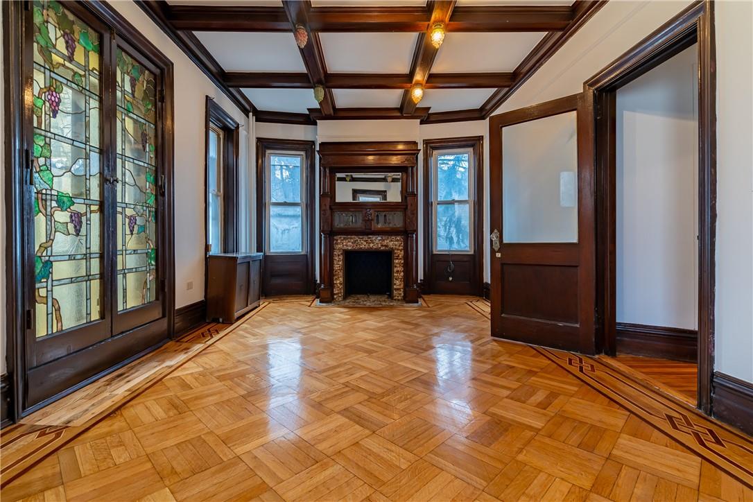 2744 Kingsbridge Terrace Bronx, NY 10463 - Photo 4 of 36 Unit 2 Master bedroom with stained glass windows & fireplace plus rear exit