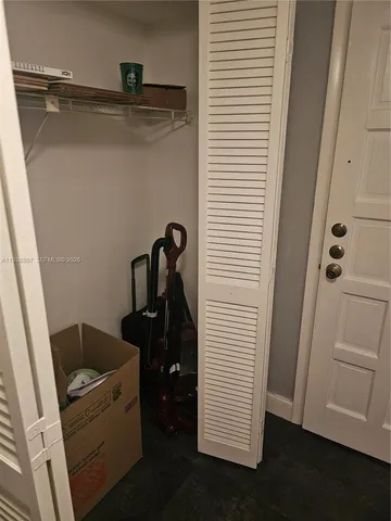 a view from deck with patio