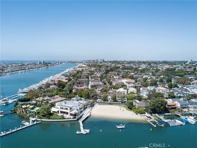 a view of a lake with tall buildings