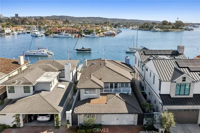 an aerial view of a house with outdoor space