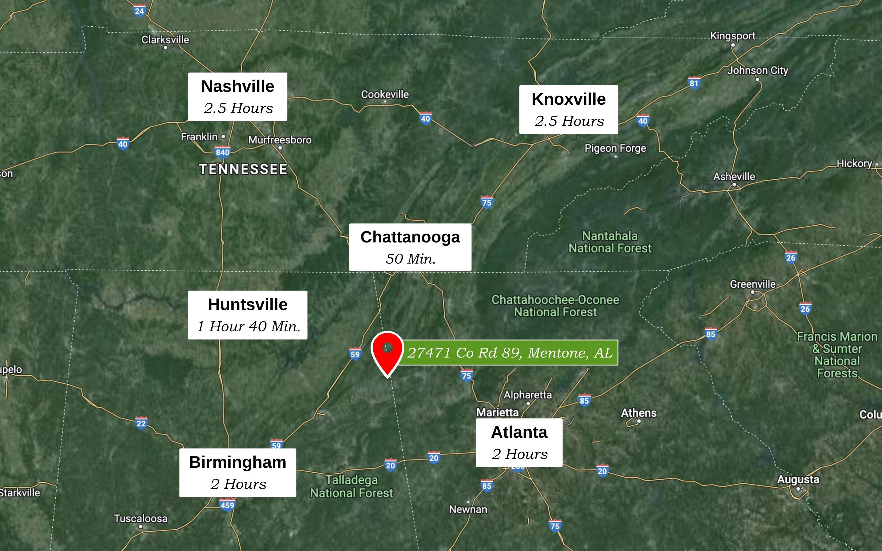 27471 County Road 89 Mentone, AL 35984 - Photo 56 of 57 Easy Drive to Dynamic Southern Cities