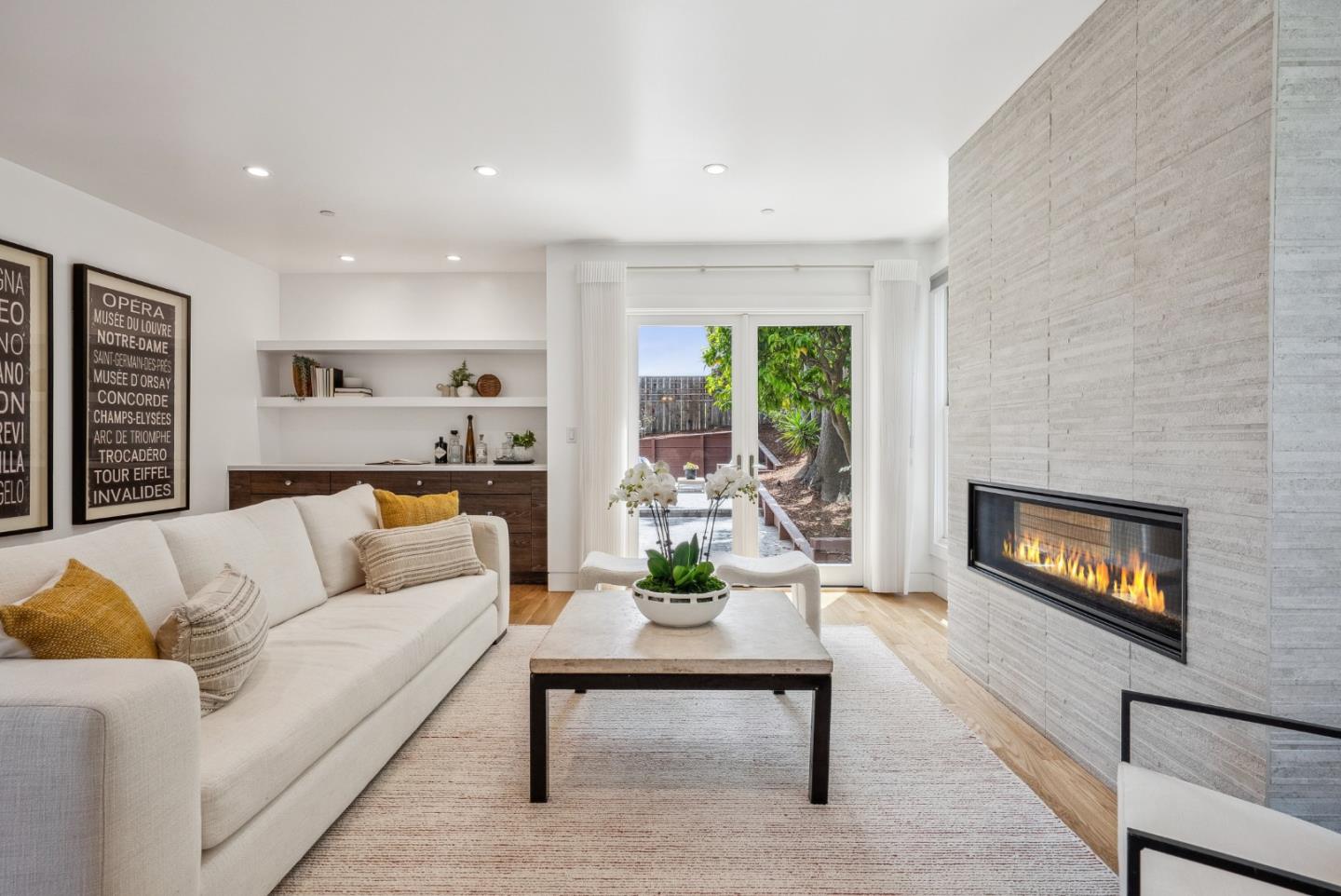 1 Millbrae Circle Millbrae, CA 94030 - Photo 27 of 110 a living room with furniture and a fireplace