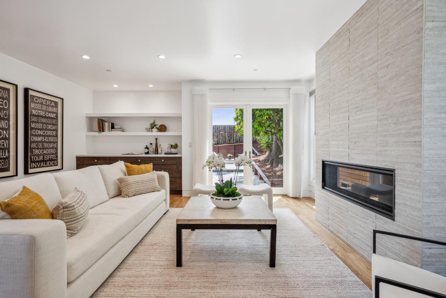 1 Millbrae Circle Millbrae, CA 94030 - Photo 28 of 110 a living room with furniture and a fireplace