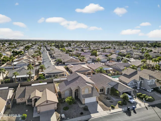 an aerial view of multiple house