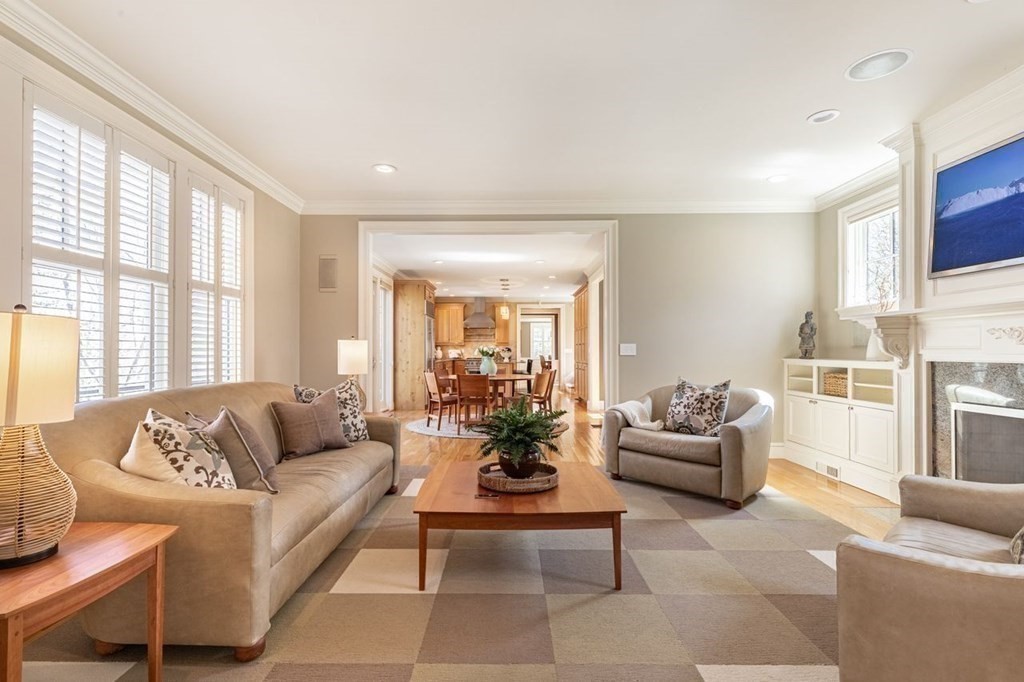 3 Solomon Pierce Road Lexington, MA 02420 - Photo 5 of 18 a living room with furniture fireplace and a large window