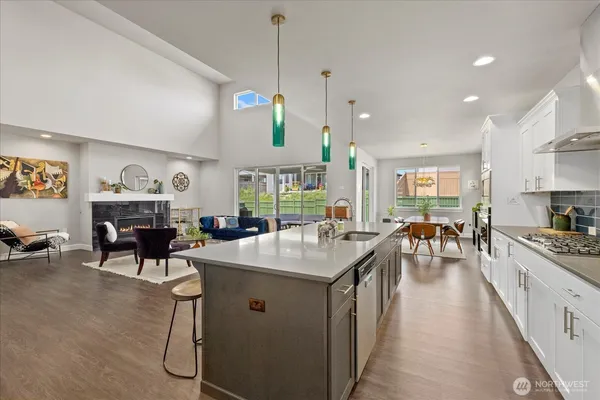 a very nice looking kitchen with a large window