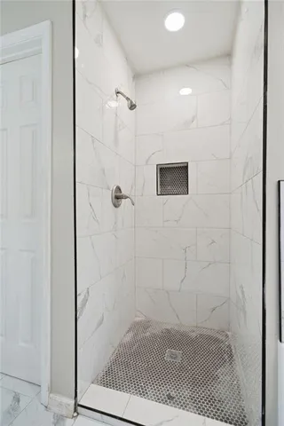 a bathroom with a shower