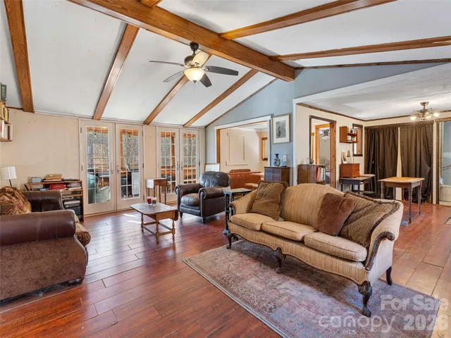 a living room with furniture