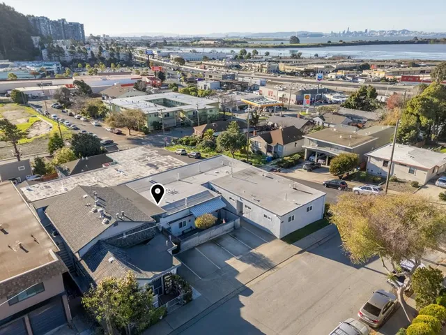 an aerial view of a city