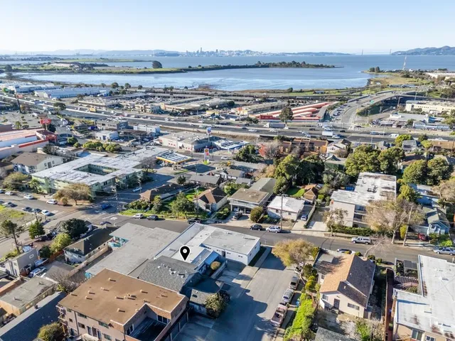 an aerial view of a city