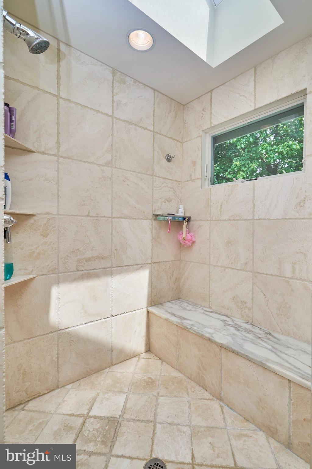 1235 Aldebaran Drive McLean, VA 22101 - Photo 34 of 71 Glass enclosed shower w/bench, skylights