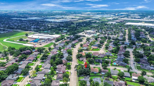 an aerial view of a house