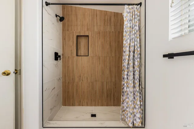 a bathroom with a shower
