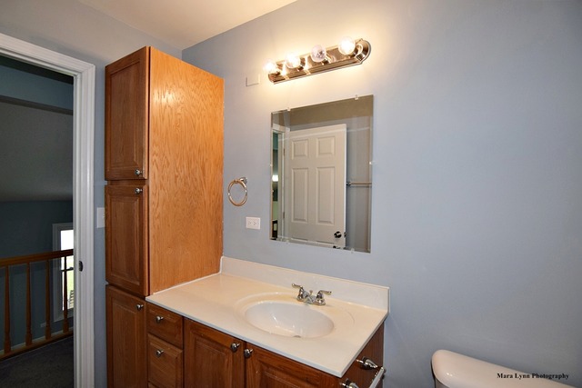 309 Hopi Court Carol Stream, IL 60188 - Photo 21 of 25 a bathroom with a sink vanity mirror and toilet