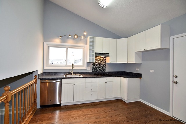 309 Hopi Court Carol Stream, IL 60188 - Photo 9 of 25 a kitchen with granite countertop a sink and cabinets
