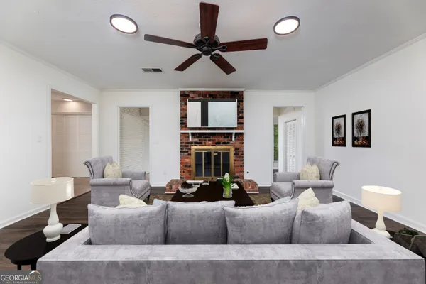 a living room with furniture