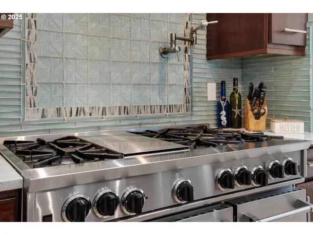 a close view of a stove top oven