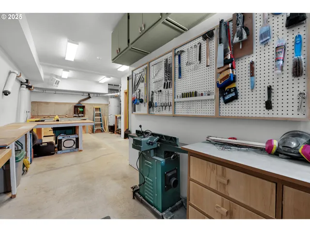 a kitchen with lots of counter top space