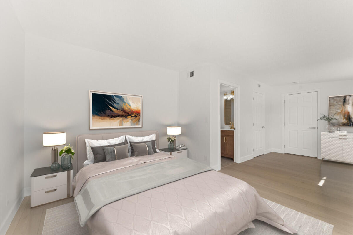 3797 Bahama Road Palm Beach Gardens, FL 33410 - Photo 8 of 33 a bedroom with a bed and a flat screen tv