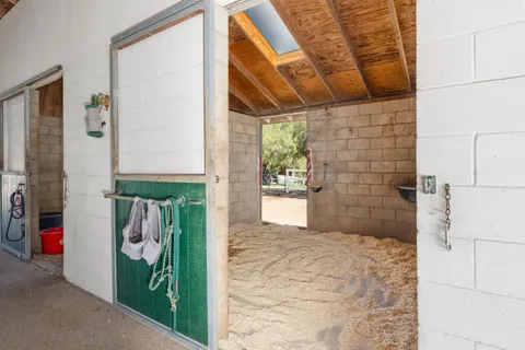 a view of field with trees in the background