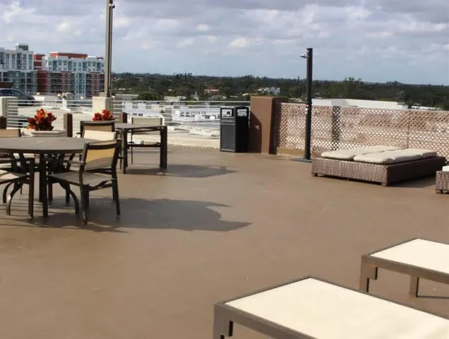 a outdoor view with a sitting space