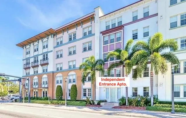 a front view of a building