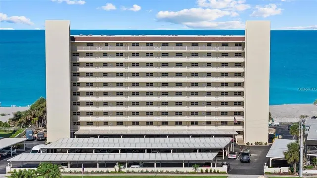 a view of a building with balcony