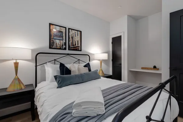 a front view of a building with garden