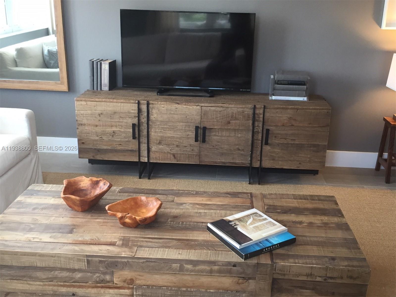 100 Lincoln Road, Unit 314B Miami Beach, FL 33139 - Photo 6 of 44 a living room with furniture and a flat screen tv
