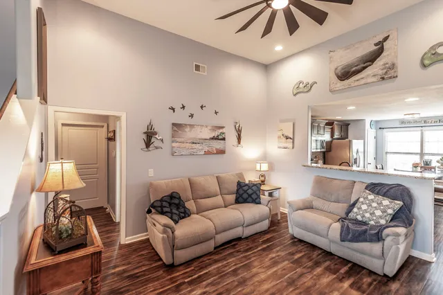 a living room with furniture