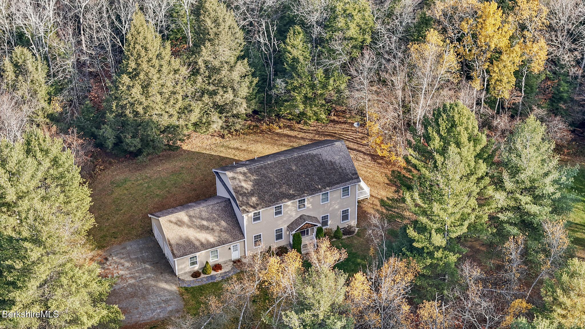 60 Middlefield Road Washington, MA 01223 - Photo 2 of 55 an aerial view of a house with a yard and garden