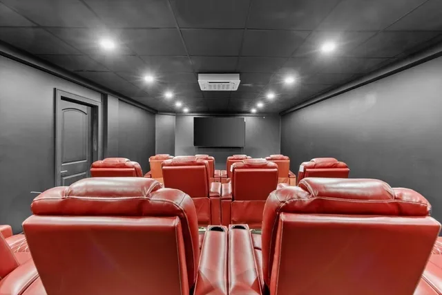 a projector room with two chairs