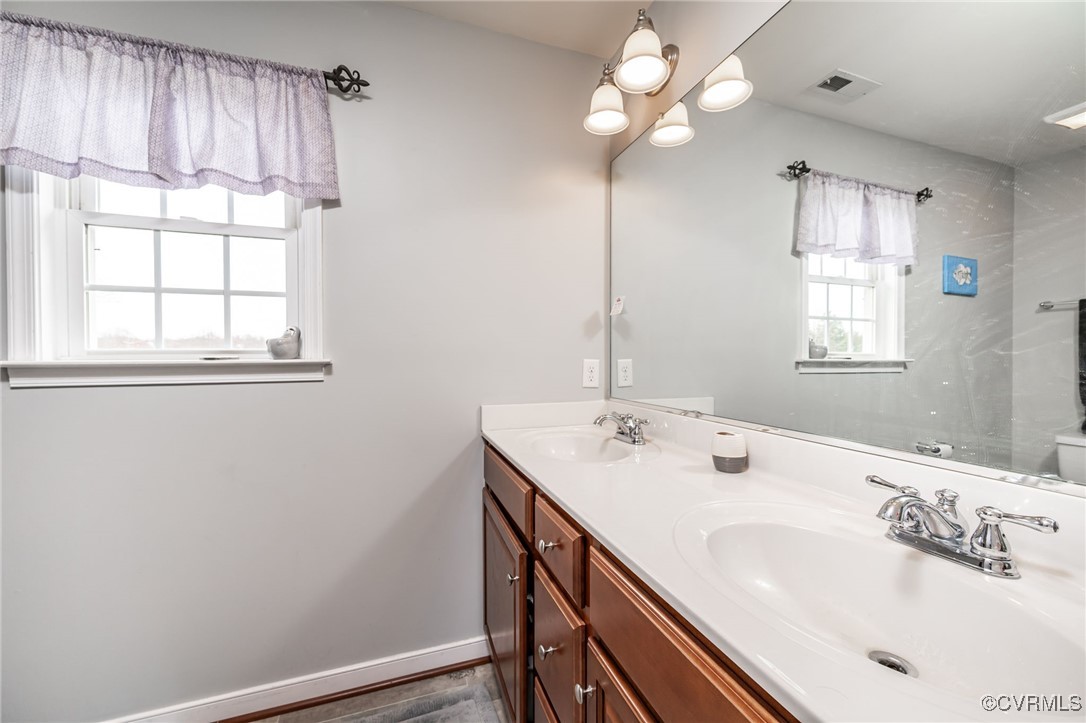 3847 Sage Road Sandy Hook, VA 23153 - Photo 18 of 37 a bathroom with a sink a vanity and a mirror
