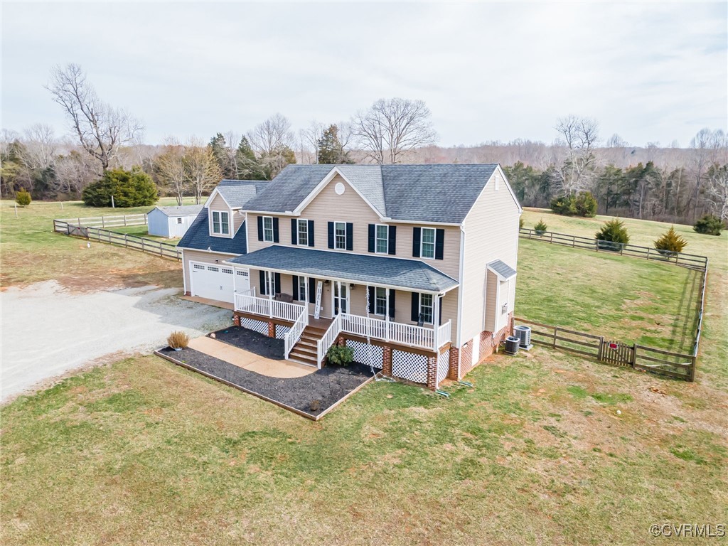 3847 Sage Road Sandy Hook, VA 23153 - Photo 3 of 37 an aerial view of a house with swimming pool