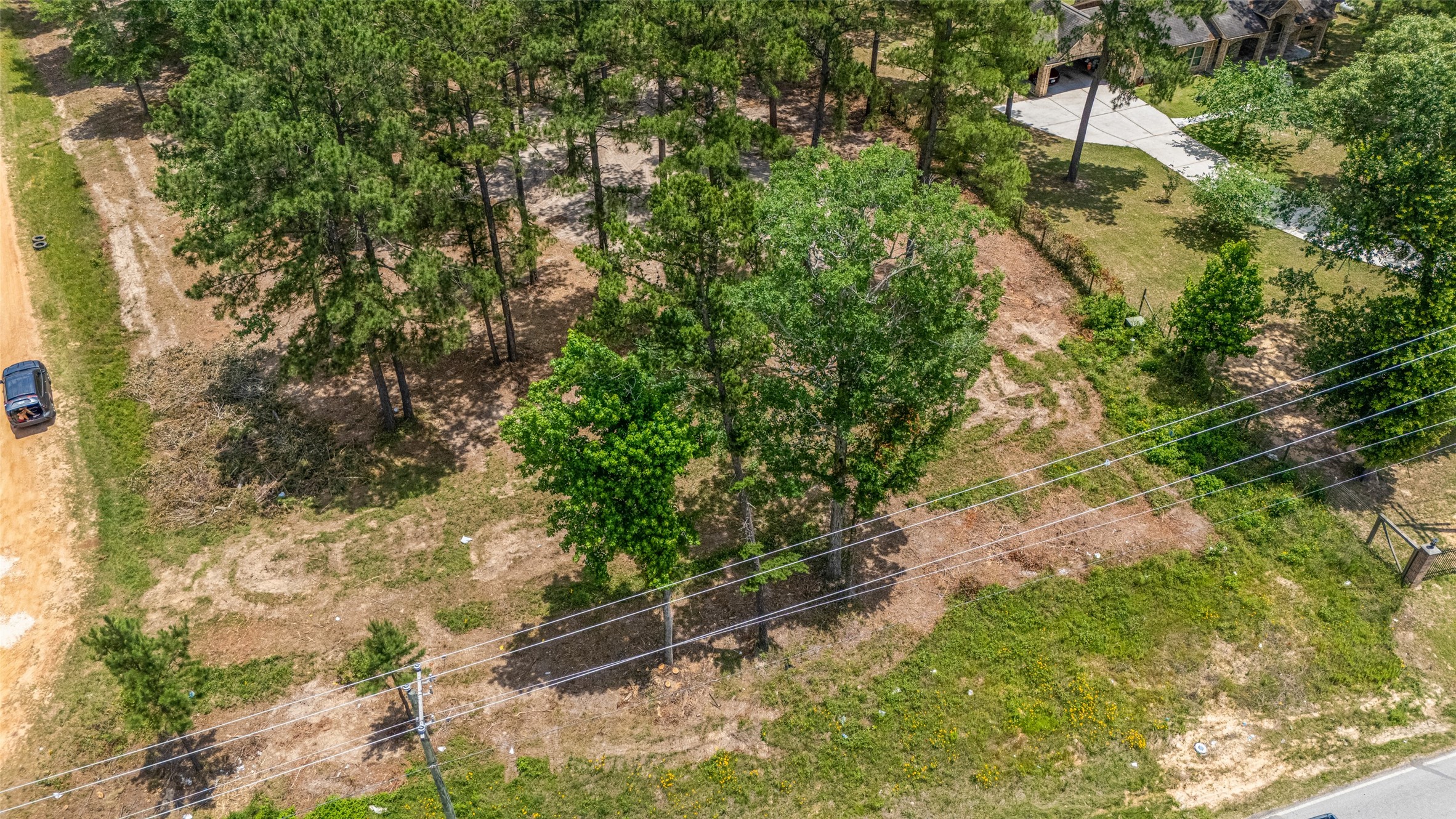 13907 Willis Waukegan Road Conroe, TX 77303 - Photo 6 of 18 a backyard of a building with large trees