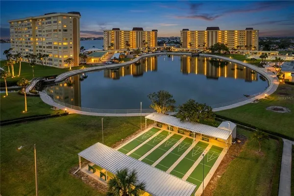 a view of a city with an ocean