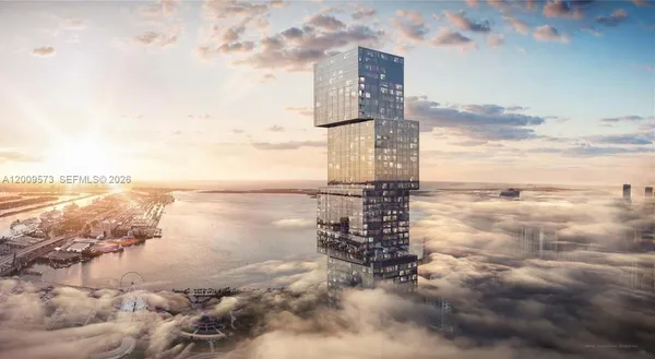 a view of a lake with a building in the background