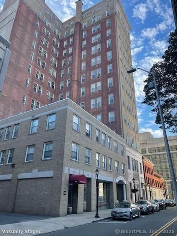 a front view of a building