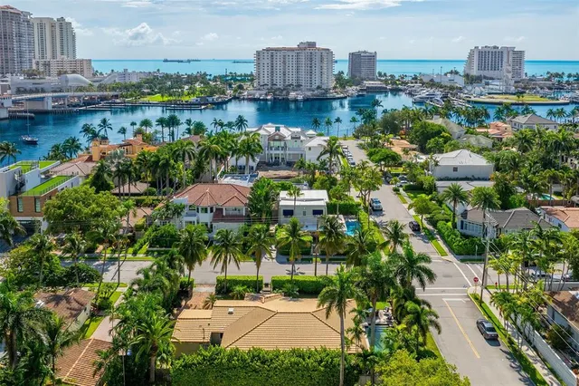 a view of a lake with a city