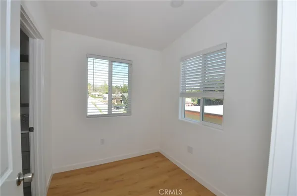 a view of a room with a window