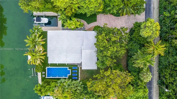 a view of a lake with a city