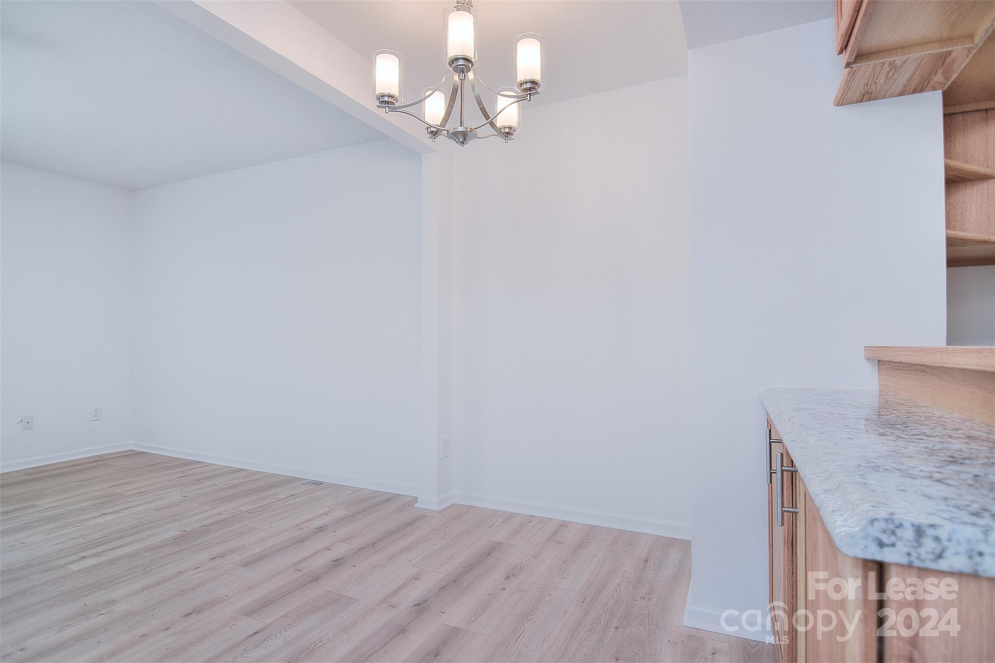 660 Lex Drive Charlotte, NC 28262 - Photo 3 of 16 a view of a hallway with wooden floor and chandelier