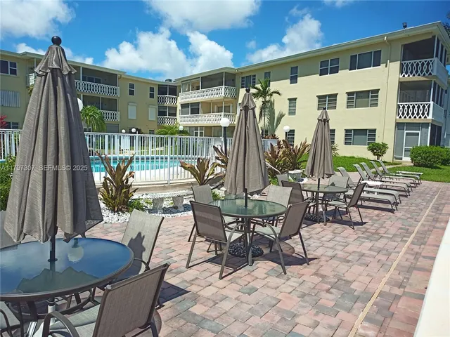 a view of pool with a backyard