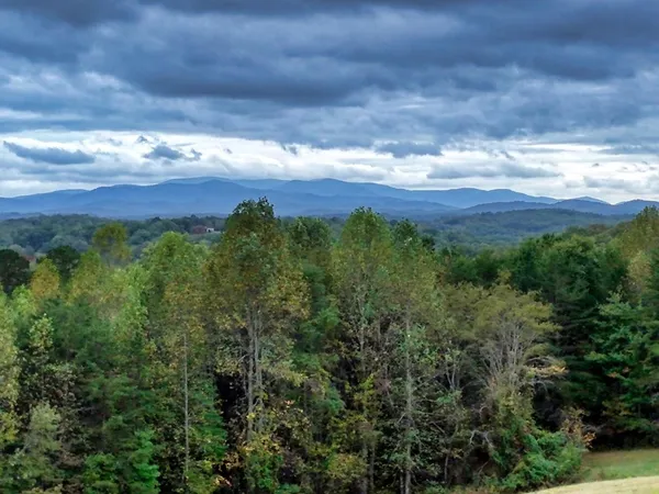 a view of an outdoor space with mountain view