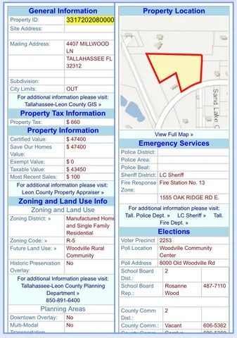$89,000 | 0 Elgin Road, Tallahassee, FL 32305