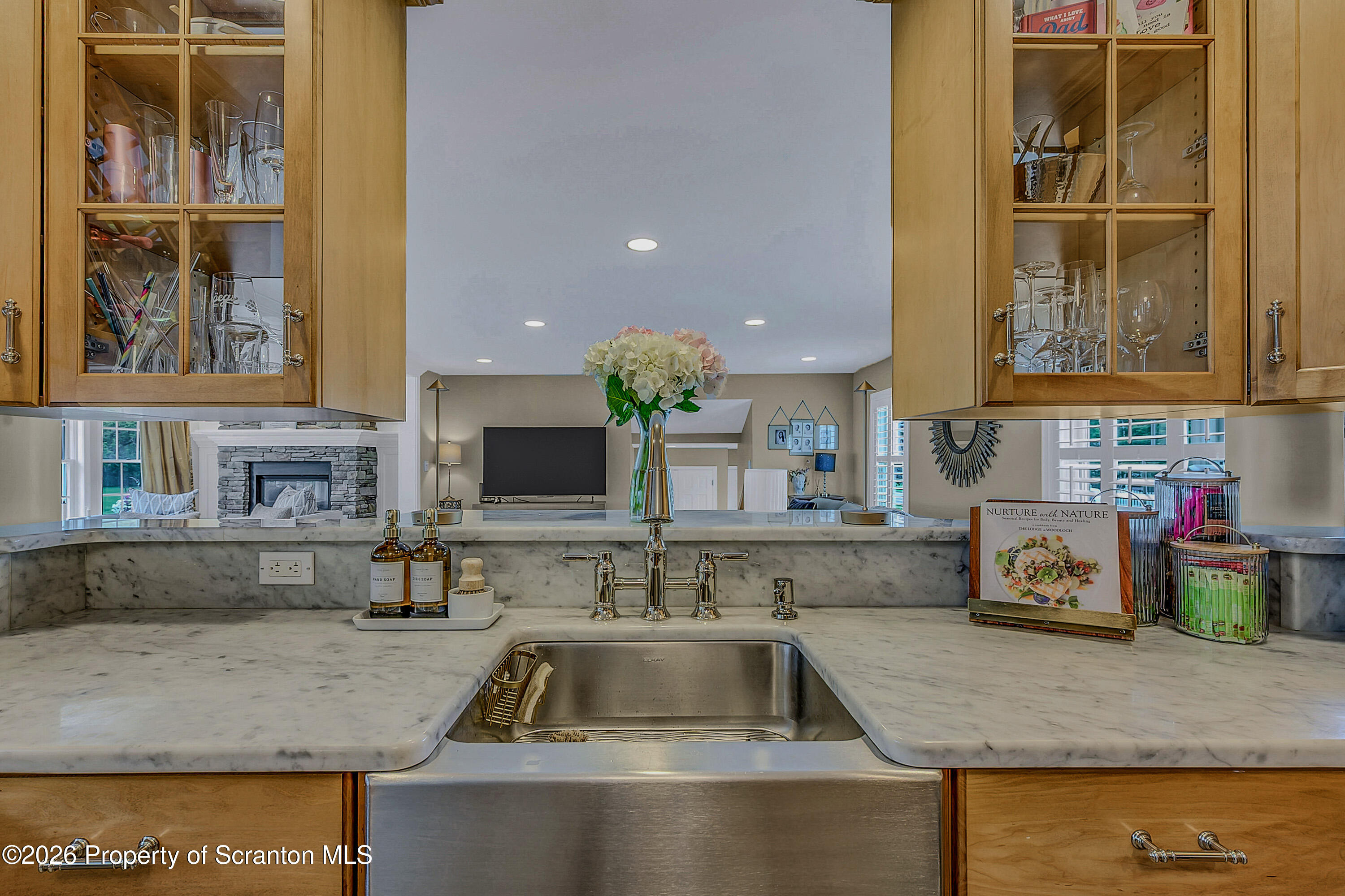 330 Glenburn Road Clarks Green, PA 18411 - Photo 34 of 69 a kitchen with granite countertop a sink and a stove top oven