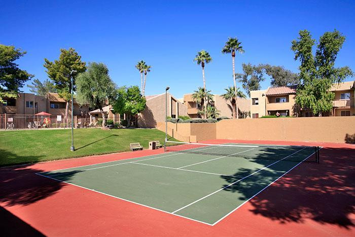 5877 North Granite Reef Road Scottsdale, AZ 85250 - Photo 9 of 10 a view of a tennis ground with large trees