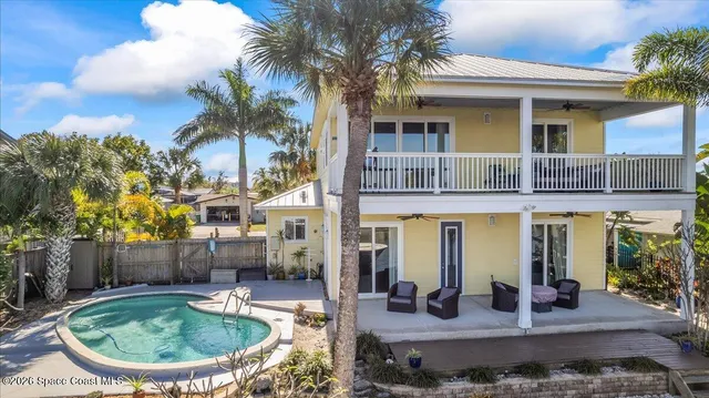 a view of a house with a patio