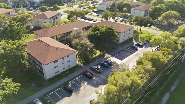 a view of a yard with an umbrella